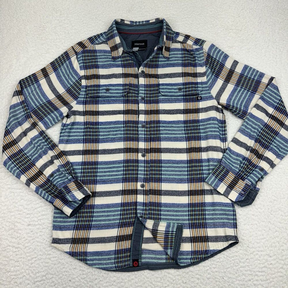 Marmot Del Norte‎ Midweight Flannel Men's Small Plaid Long Sleeve Button Up